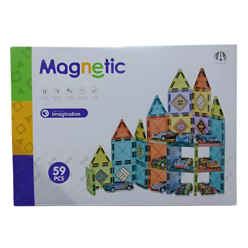 Magnetic Parking Construction Set with Cars 59 Pieces Fun Play Set