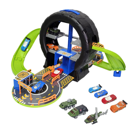 Pack Away Garage Portable Wheel Car Playset with Diecast Car