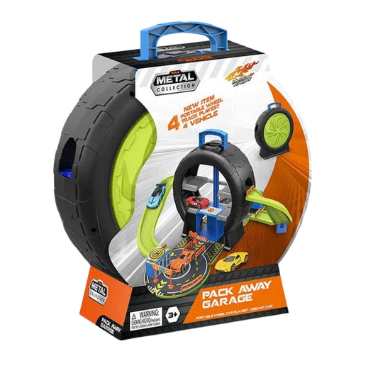 Pack Away Garage Portable Wheel Car Playset with Diecast Car