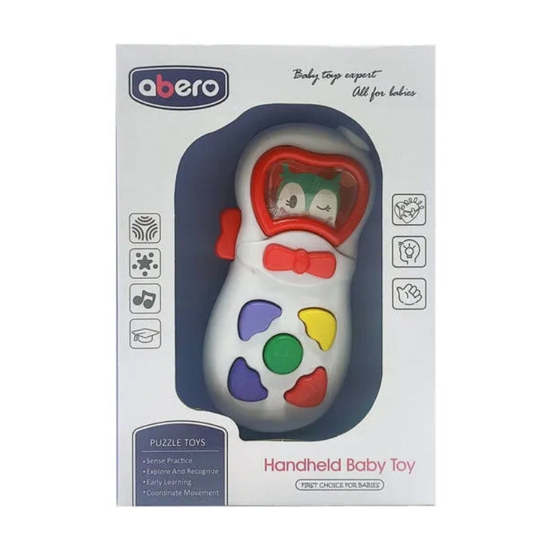 Handheld Baby Phone White Musical Toy for Kids (Model #QX-91178E)