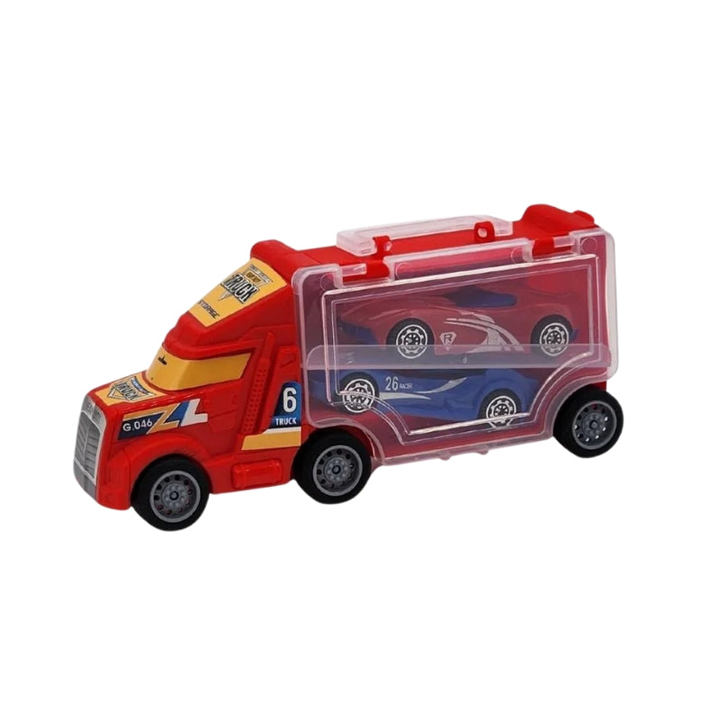 Container Truck Toy Portable Storage with Mini Cars for Kids