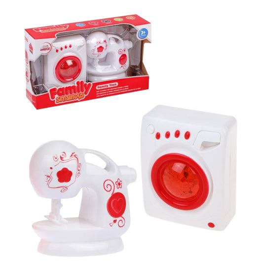 Battery Operated Sewing & Washing Machine Play Set for Kids (Light & Music)