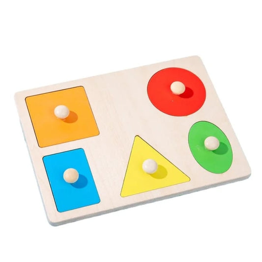 Wooden Colorful Shapes Puzzle Board for Kids Model #4853-2044