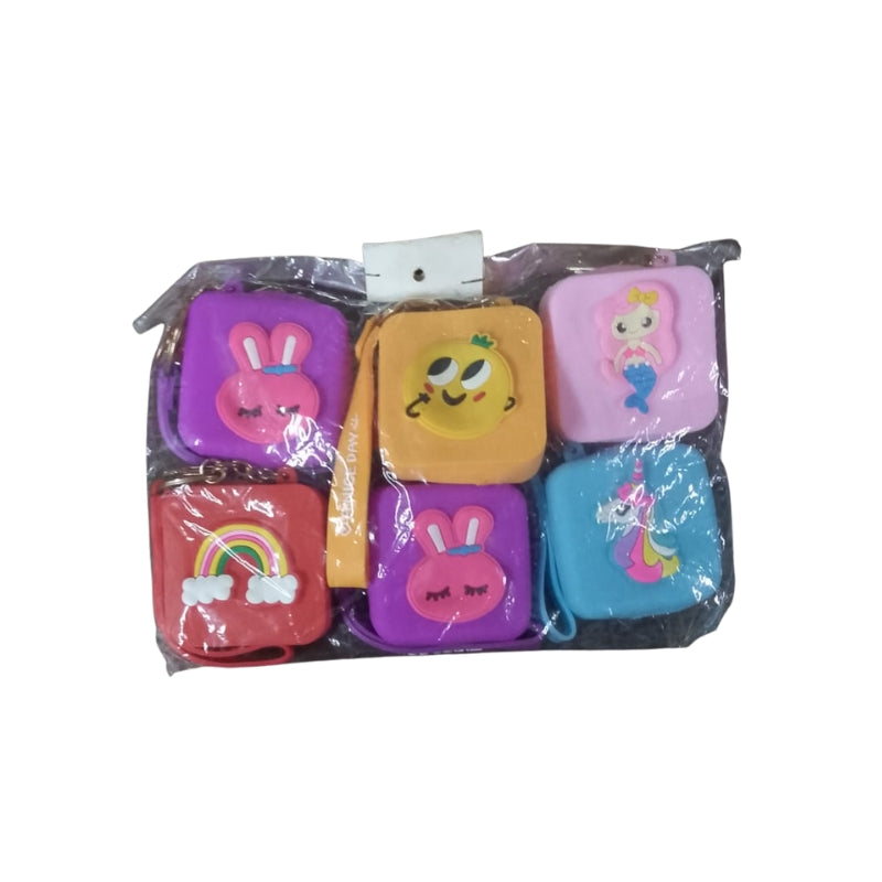 Cute Design Mini Rubber Hand & Shoulder Pouches for Kids 10 Pcs