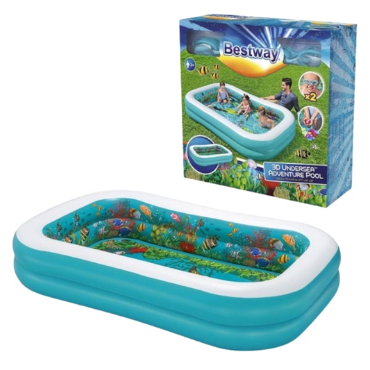 Bestway 3D Undersea Adventure Inflatable Pool 8'7" x 69" x 20" (54177)