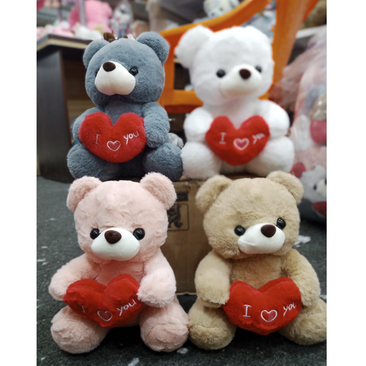Love You Design Teddy Bear Soft & Cute Plush Gift for Kids (25cm) (Assorted)