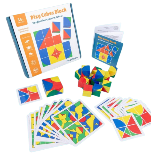 Wooden Pixy Cubes Creative Educational Wooden Block Puzzle Toy