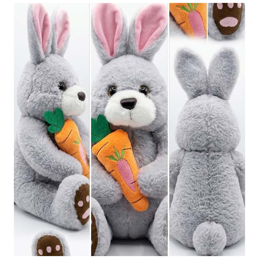 Bunny Plush Stuff Toy with Carrot 40cm Soft & Cuddly Rabbit Teddy