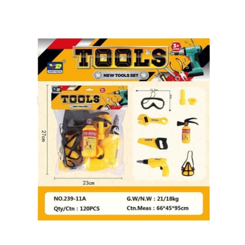 Kids Construction Tools Play Set – 7-Piece Engineer Pretend Play Toy