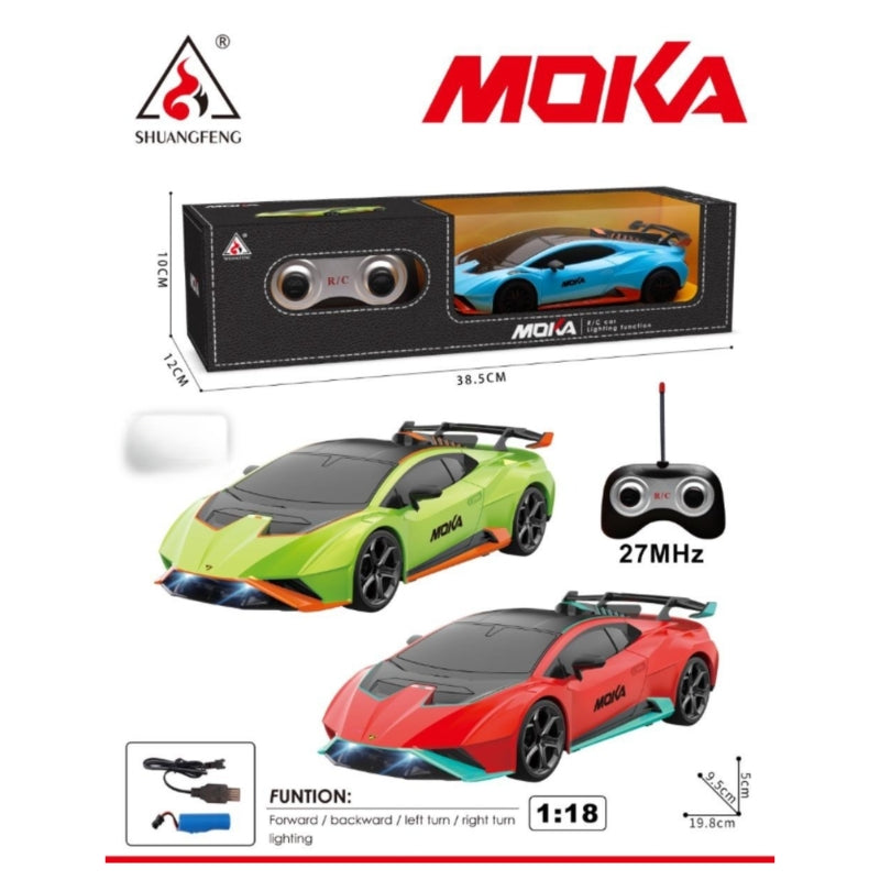 Moka 1:18 Scale High-Speed Remote Control Supercar with Lights