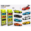 1:64 Scale Die-Cast Pull Back Race Car 4-Piece Toy Set