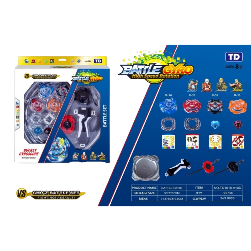 Battle Gyro High Speed Rotation Cho-Z Battle Toy Set with Arena