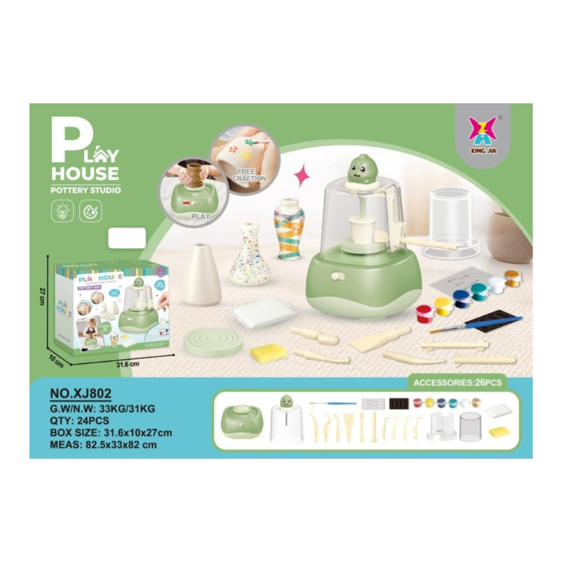 Play House Pottery Studio Mini DIY Clay Craft Machine Toy Set (26 Pieces)