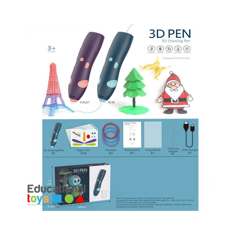 Kids Low Temperature 3D Drawing Printing Pen Set for Creative Doodling