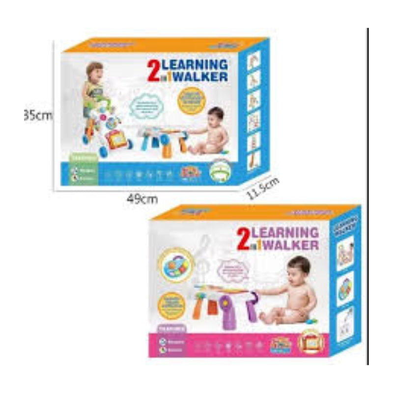 2 in 1 Baby Learning Walker and Activity Table with Light and Music