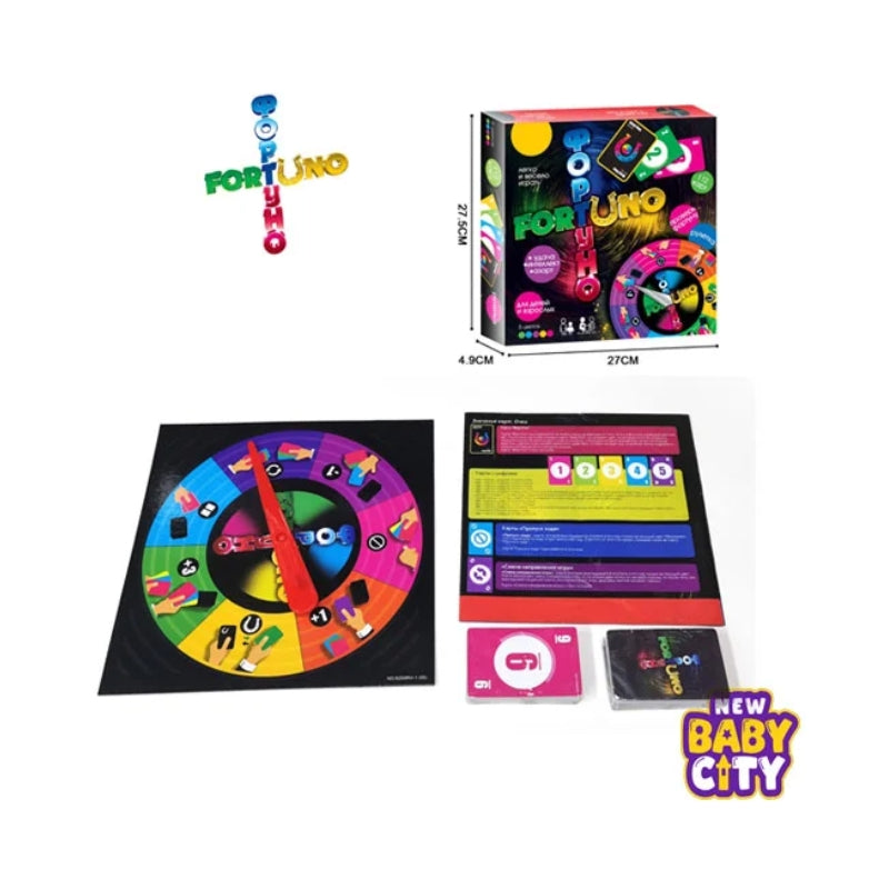 Brand New Fortuno Card Game with Roulette Spinner Board