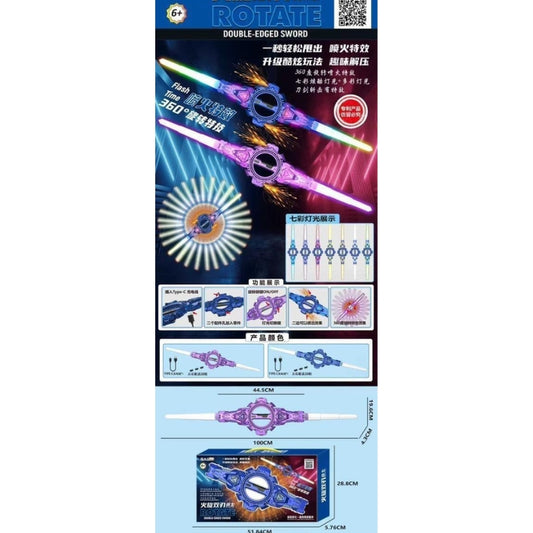 Brand New Rotate Double-Edged Led Toy Sword with Light and Music
