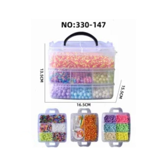 3-Tier DIY Beads Jewelry Making Kit & Storage Case for Girls