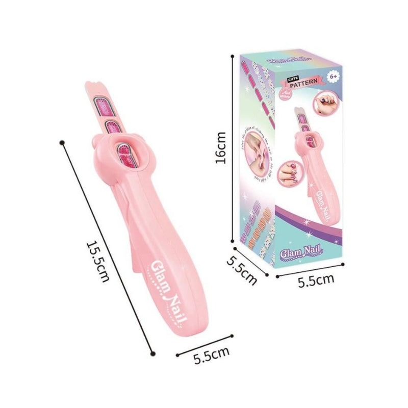 Glam Nail Stamper Sticker Applicator Toy Pen for Kids
