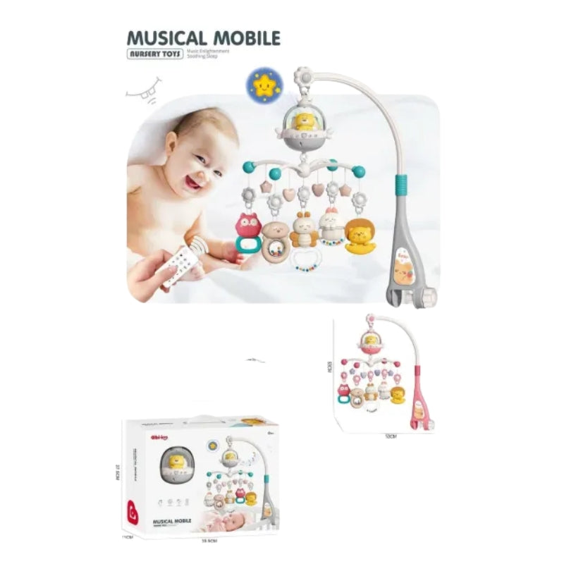 Musical Mobile Crib Nursery Toy with Remote Control & Night Light – Brand New Baby Soothing Sleep Set