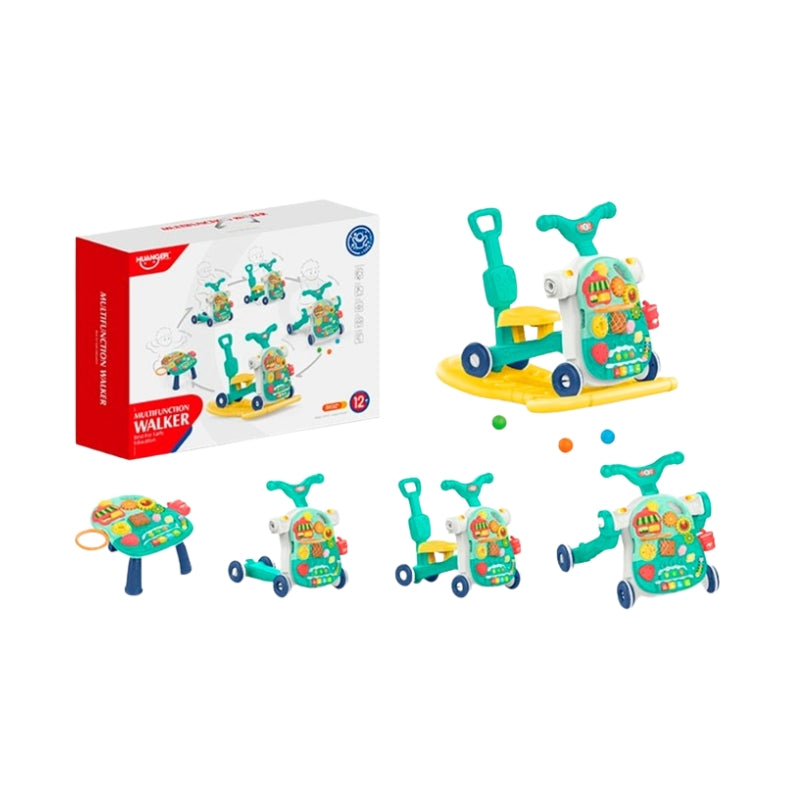 Huanger 5-in-1 Multifunction Baby Walker, Rocker & Activity Table Set – Brand New Grow-with-Me Learning Toy