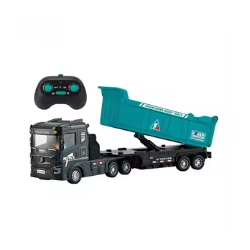 Heavy-Duty RC Semi-Trailer Engineering Dump Truck – Brand New 1:48 Scale Remote Control Construction Toy Car