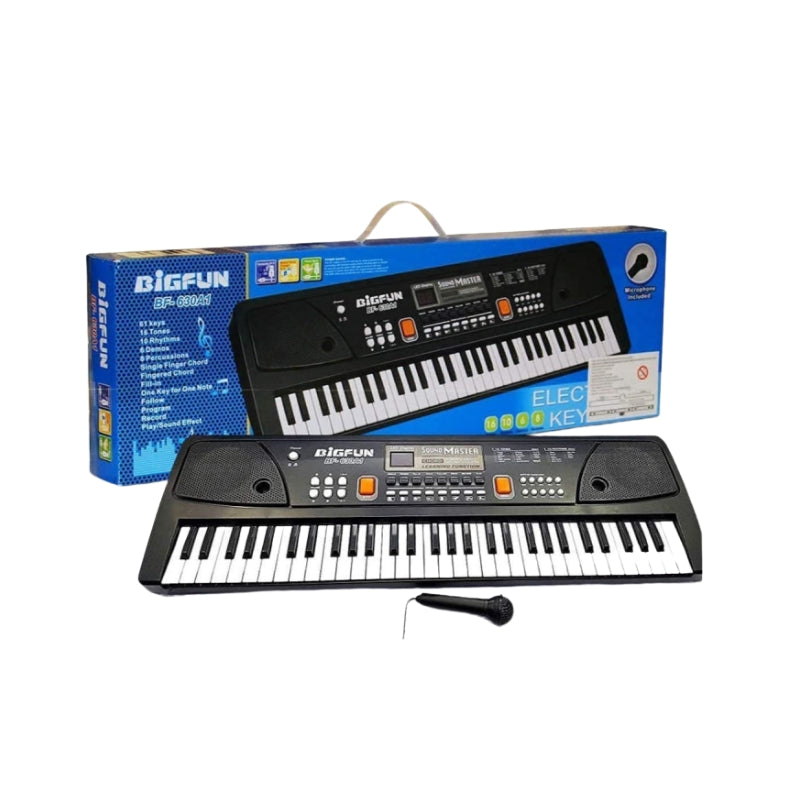 Bigfun 61-Key Electronic Piano Keyboard with Microphone – Brand New Digital Music Instrument Toy for Kids