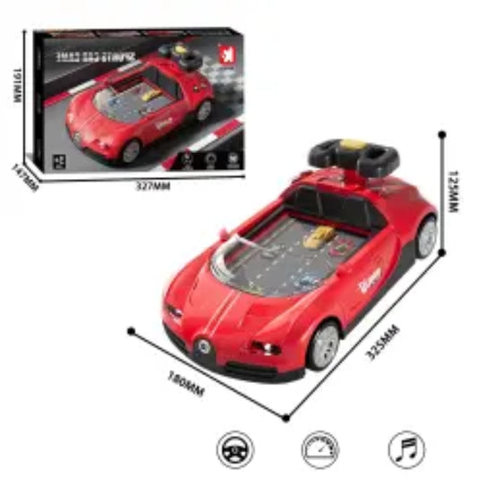 Red Sports Car Steering Wheel Racing Game Console – Brand New Interactive Desktop Driving Simulator Toy for Kids