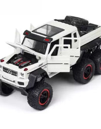 G63 6 Wheel Alloy Car Model Sound And Light Modified Off-Road Simulation
