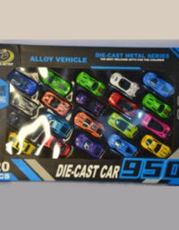 20-Piece Metallic Die-Cast Cars For Kids
