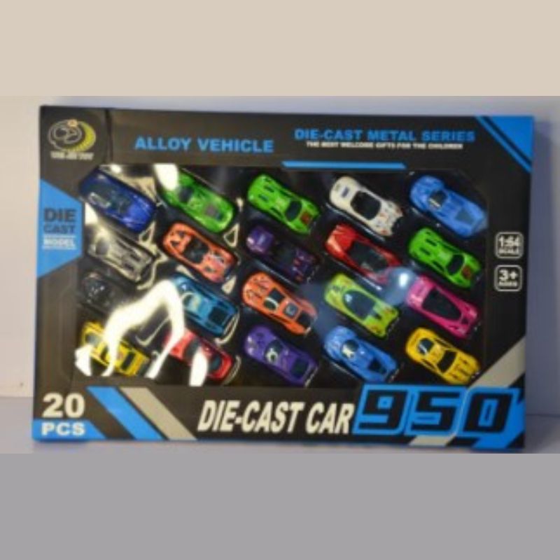 20-Piece Metallic Die-Cast Cars For Kids