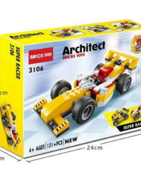 Architect Brick Blocks 3 In 1 Super Racer-Build-Race-Conquer
