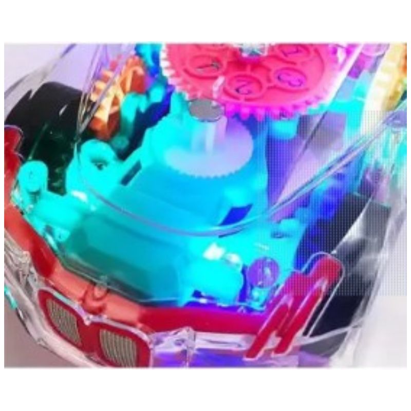 Transparent Electric Police Car With 3D Flashing Light And Music For Kids