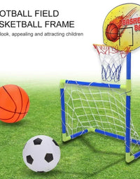 Portable 2 In 1 Football & Basketball Set For Kids
