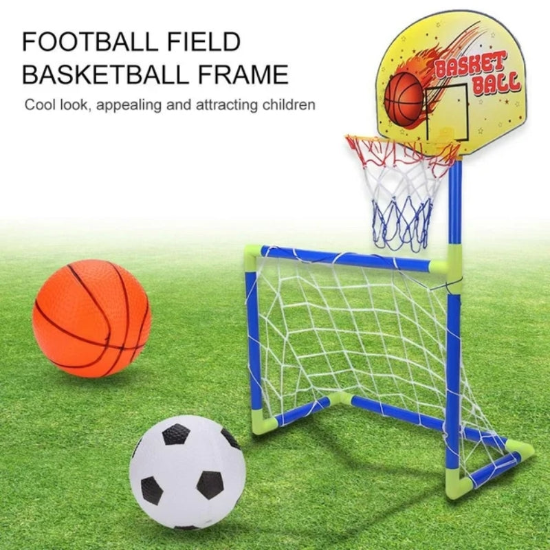 Portable 2 In 1 Football & Basketball Set For Kids