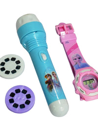 Projection Flashlight Torch With Watch Toy for Kids
