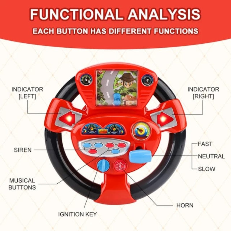 Multifunctional Activity Steering Wheel With Music For Kids