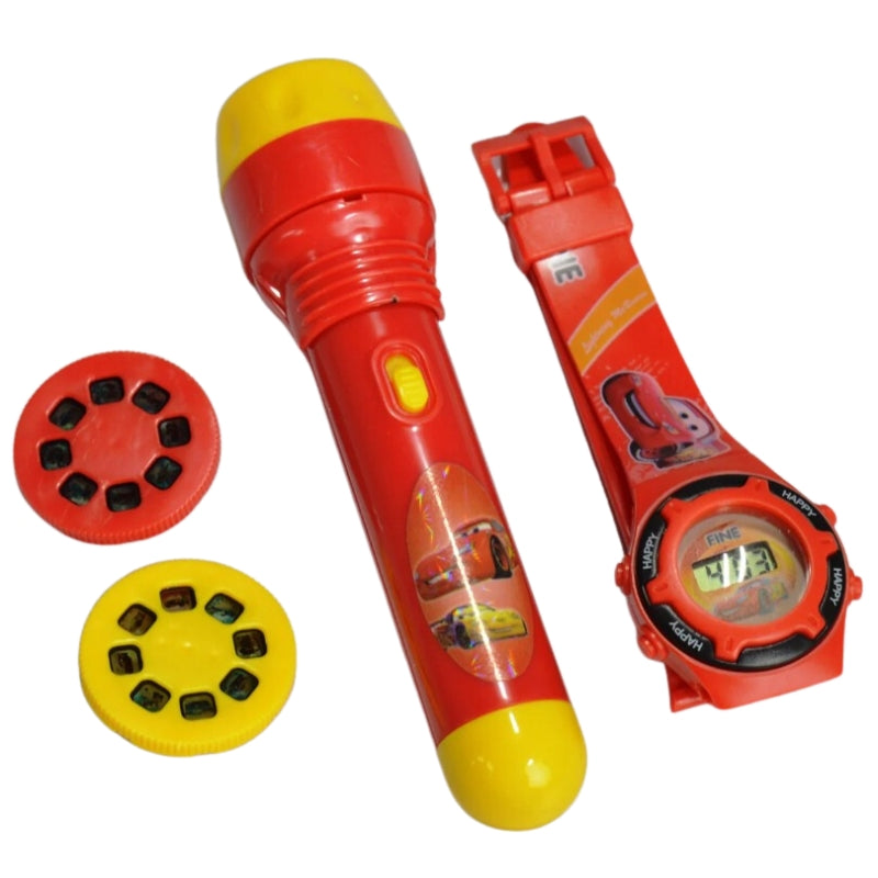 Projection Flashlight Torch With Watch Toy For Kids