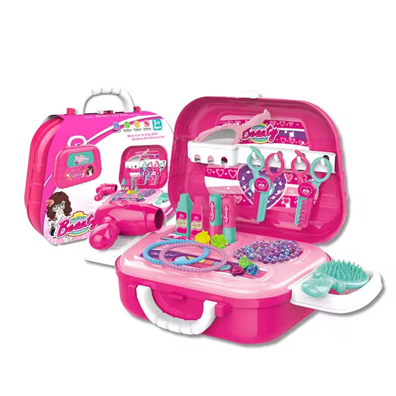 Beauty Dressing Makeup Suitcase For Girls - 24 Pcs