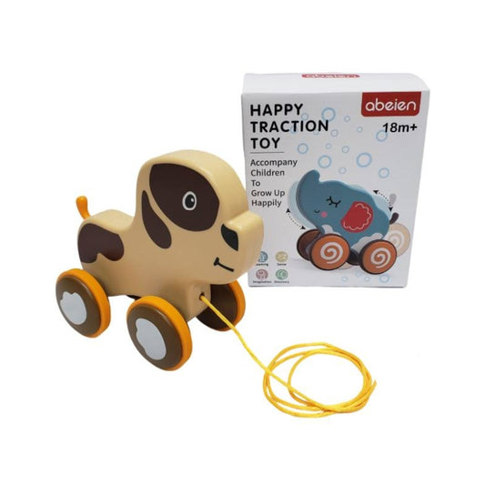 Happy Traction Pull Along Dog Toy For Kids