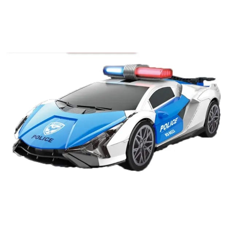 Remote Control Door Opening Police Car With Light & Music Toy For Kids