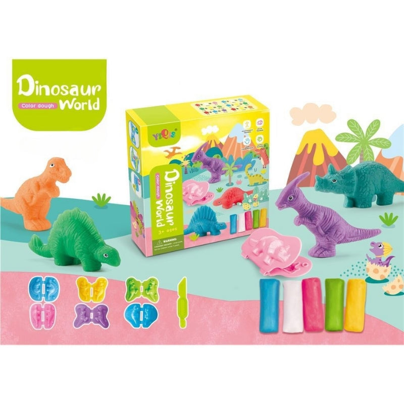 Dinosaur World Plasticine Tools With 5 Colorful Modelling Clay