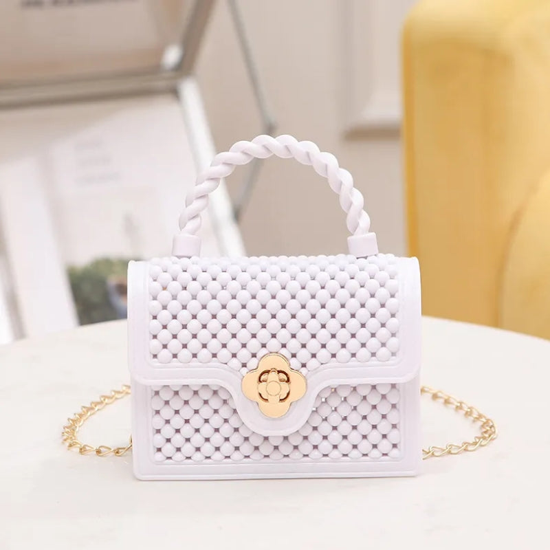 Elegant White Mini Handbag & Pouch – Stylish & Compact Storage Size (13cm) (Deal)