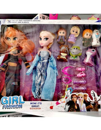 Frozen Doll Elsa And Anna With Accessories Set
