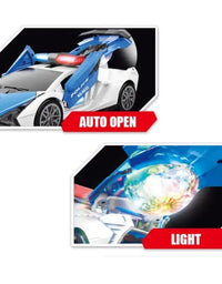 Remote Control Door Opening Police Car With Light & Music Toy For Kids
