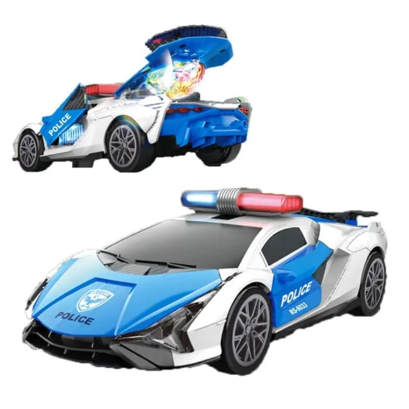 Remote Control Door Opening Police Car With Light & Music Toy For Kids