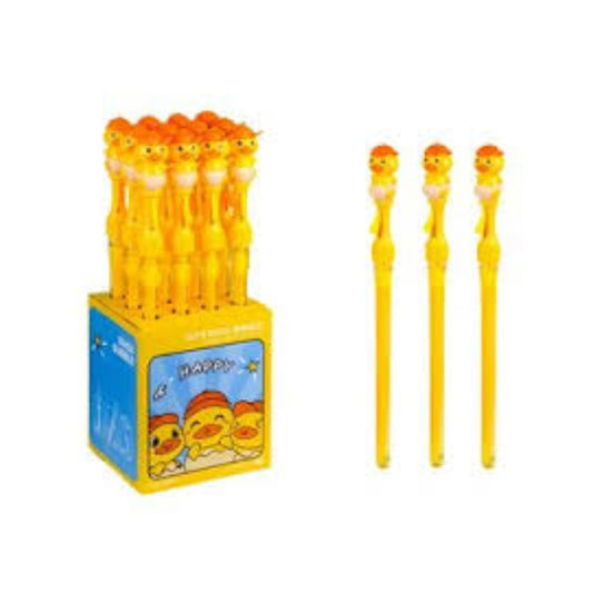 Cute Little Duck Bubble Wand Sticks (Pack of 1 / Party Favors) - Vibrant Yellow