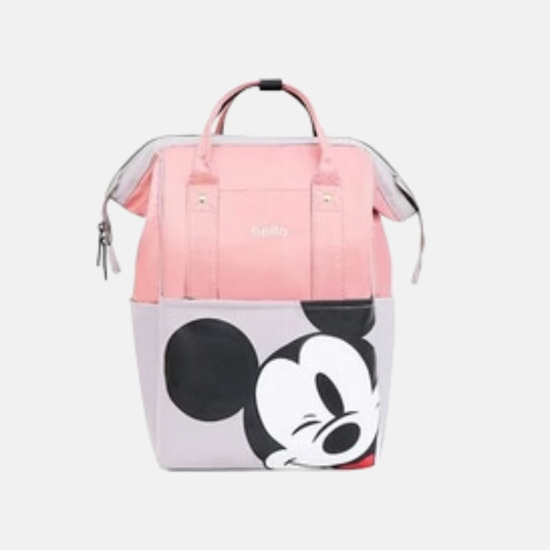 Hello Mickey Mouse Maternity Diaper Backpack - Pink & Gray