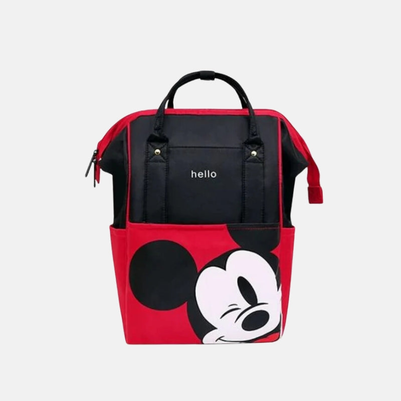 Hello Mickey Mouse Maternity Diaper Backpack - Black & Red