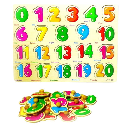 Wooden 0-20 Number Chart Board Puzzle - Educational Learning Toy